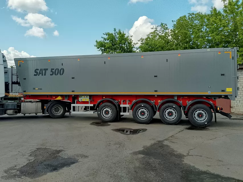 Полуприцеп самосвальный алюминиевый с вынесенной осью  sat500 (с вынесенной осью)